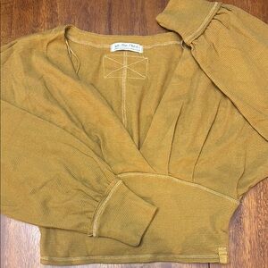 We The Free Mustard Yellow Cropped Top NWOT
